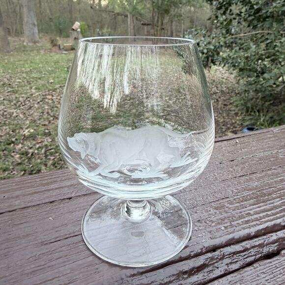 4 Hubertushutte Crystal Glasses HUNTING DOGS - Picture 2 of 11